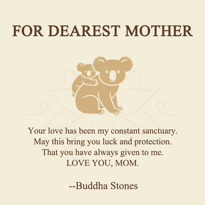 Wear FengShui "FOR DEAREST MOTHER" Koala Titanium Steel Calm Necklace Pendants Includes Gift Message Card