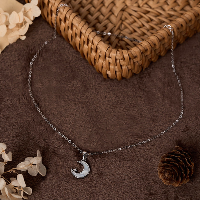 Wear FengShui "FOR DEAREST MOTHER" Moon Star 925 Sterling Silver Calm Necklace Pendants Includes Gift Message Card