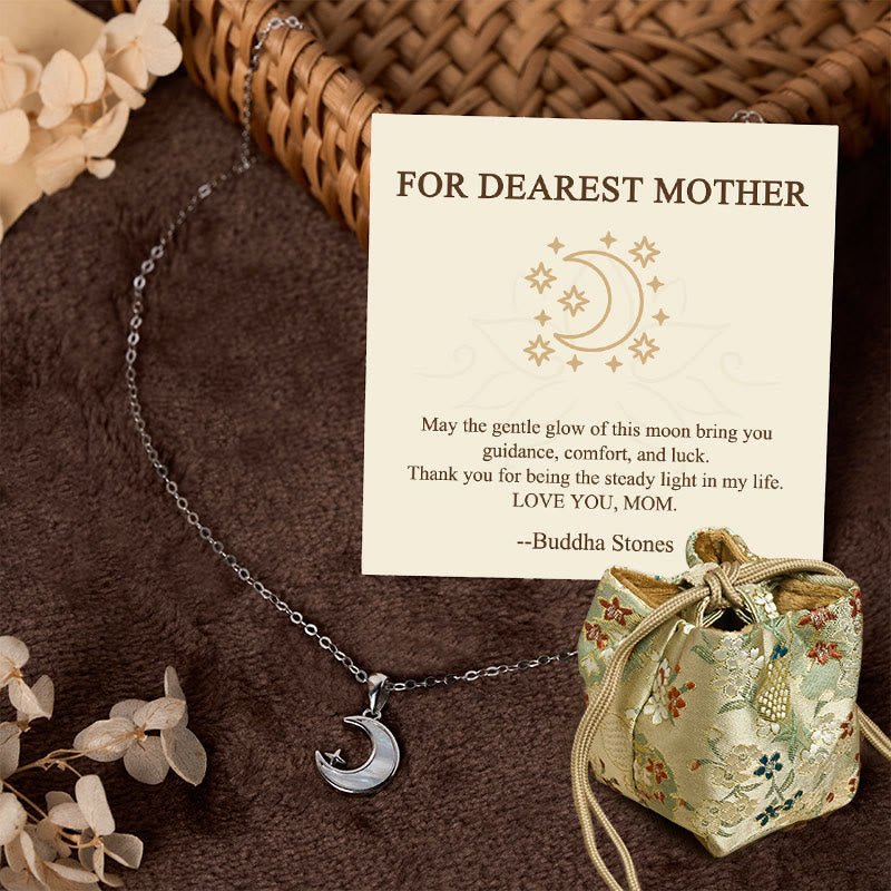 Wear FengShui "FOR DEAREST MOTHER" Moon Star 925 Sterling Silver Calm Necklace Pendants Includes Gift Message Card