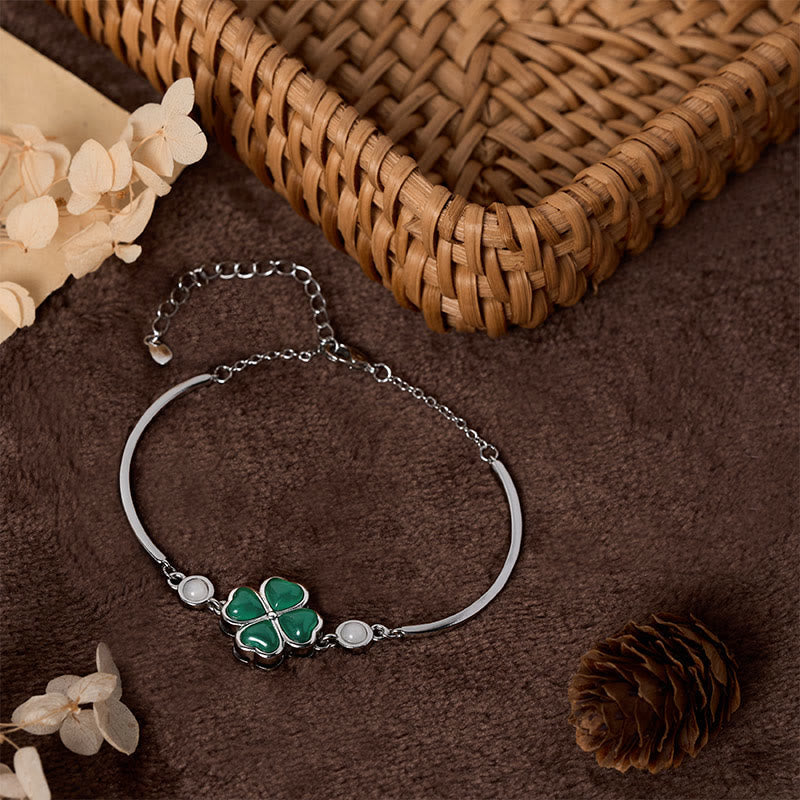 Wear FengShui "FOR DEAREST MOTHER" Copper Four-Leaf Clover Luck Bracelet Includes Gift Message Card