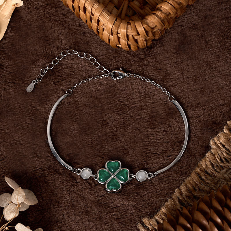 Wear FengShui "FOR DEAREST MOTHER" Copper Four-Leaf Clover Luck Bracelet Includes Gift Message Card