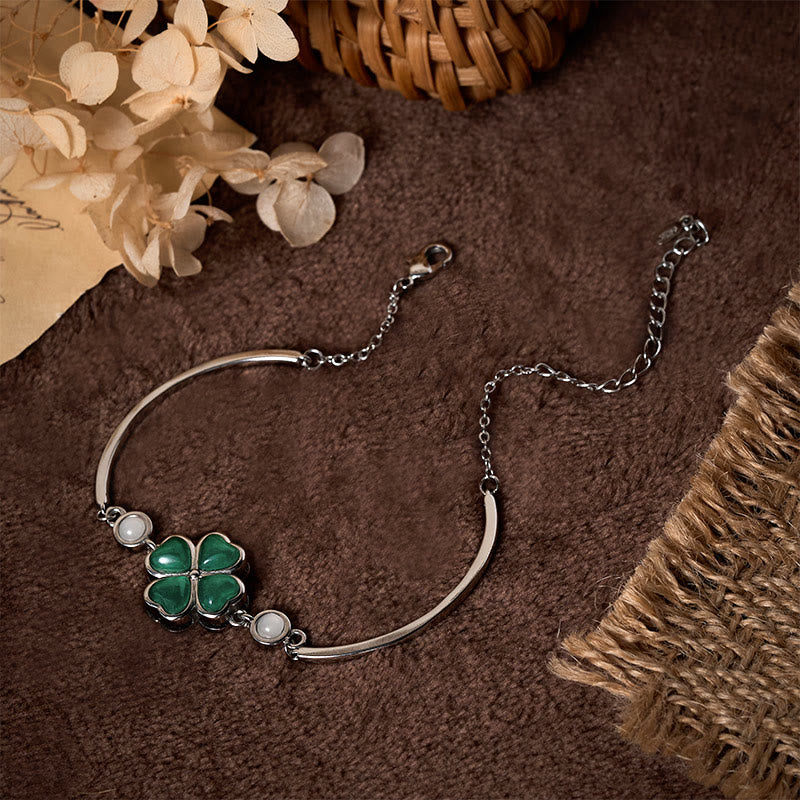 Wear FengShui "FOR DEAREST MOTHER" Copper Four-Leaf Clover Luck Bracelet Includes Gift Message Card