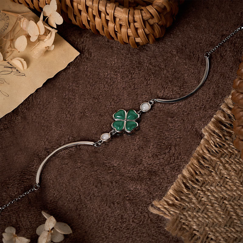 Wear FengShui "FOR DEAREST MOTHER" Copper Four-Leaf Clover Luck Bracelet Includes Gift Message Card