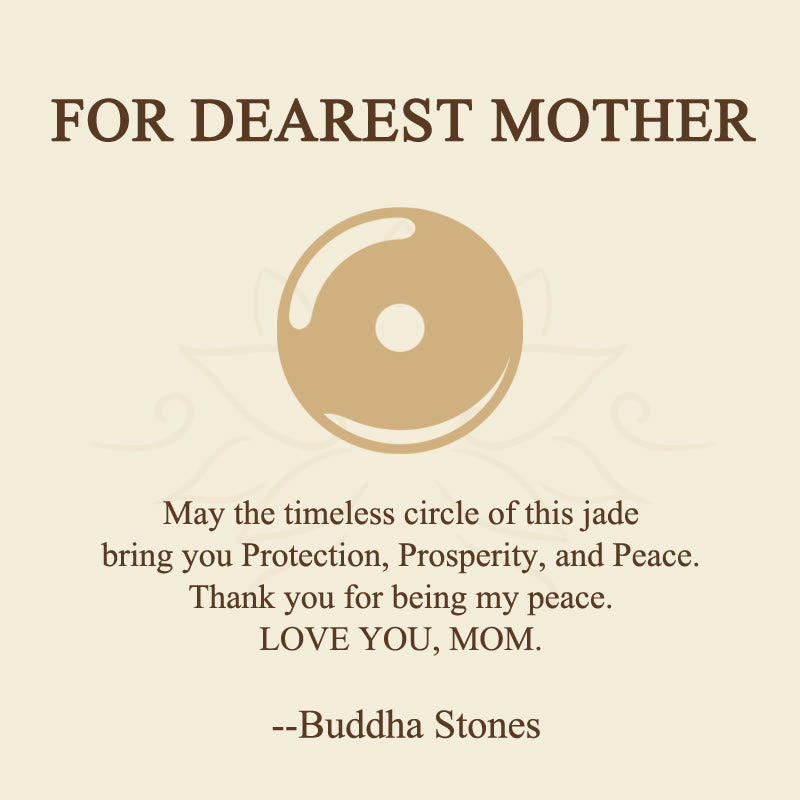 Wear FengShui "FOR DEAREST MOTHER" Peace Buckle Jade 925 Sterling Silver Luck Necklace Pendants Includes Gift Message Card