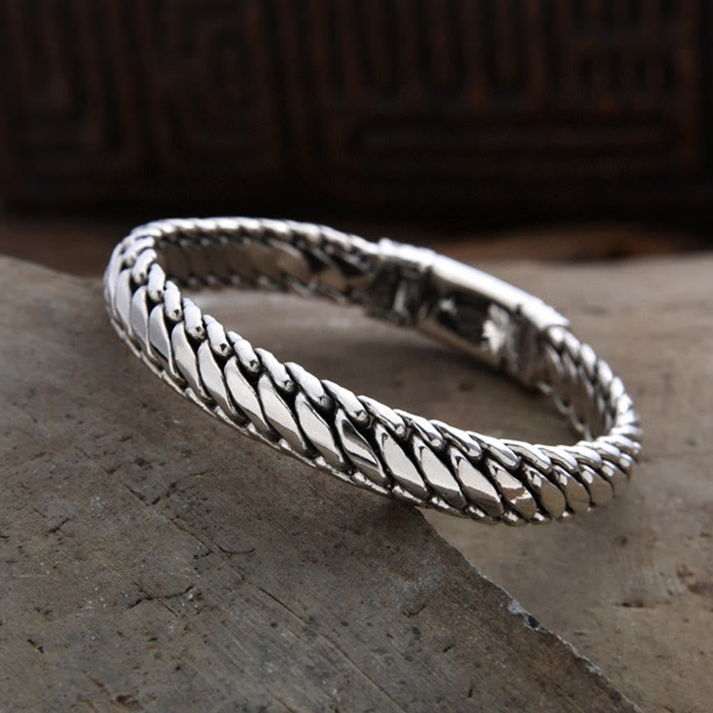 Wear FengShui Wide Chain Copper Braided Luck Cuban Bracelet