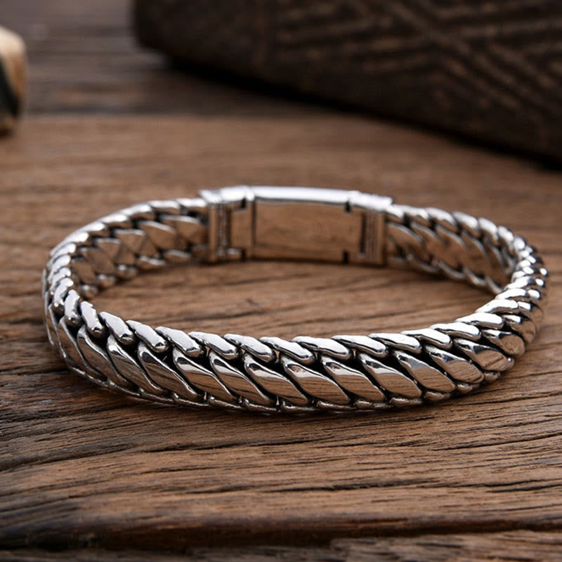 Wear FengShui Wide Chain Copper Braided Luck Cuban Bracelet