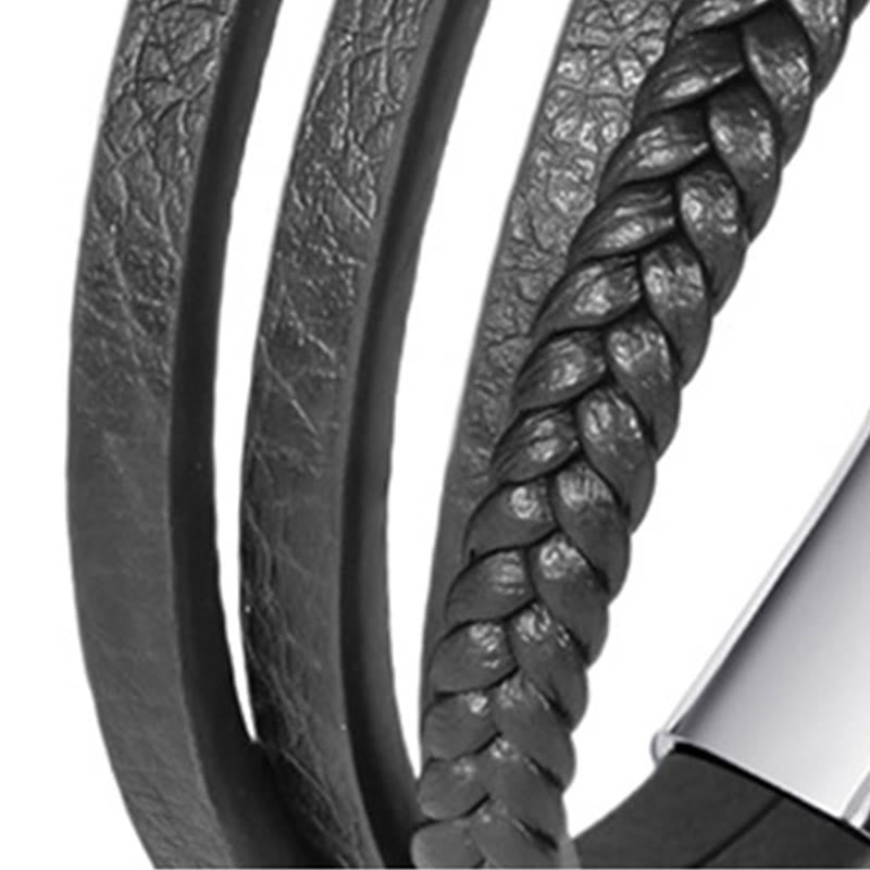 Wear FengShui Evil Eye Multilayered Braided Leather Balance Bracelet