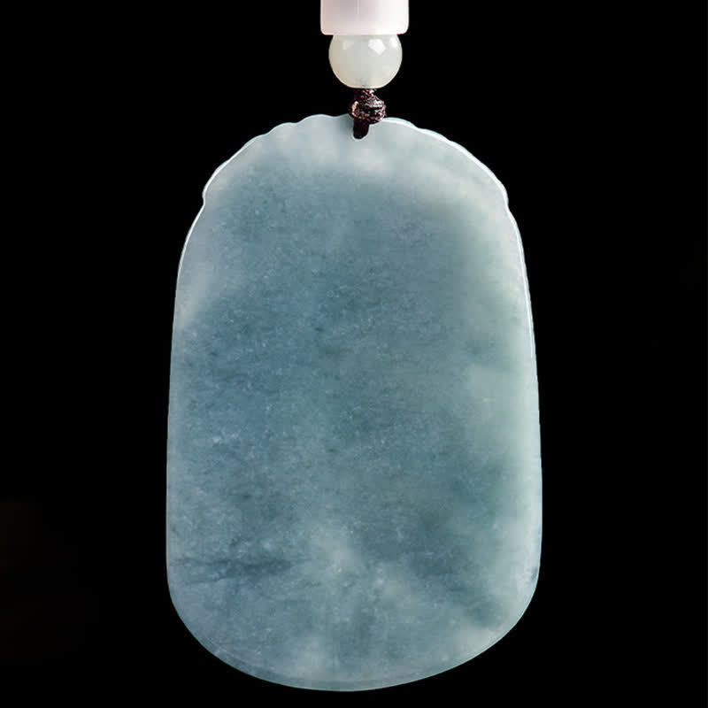 Wear FengShui Natural Jade Carving Double Koi Fish Rope Prosperity Necklace Pendant