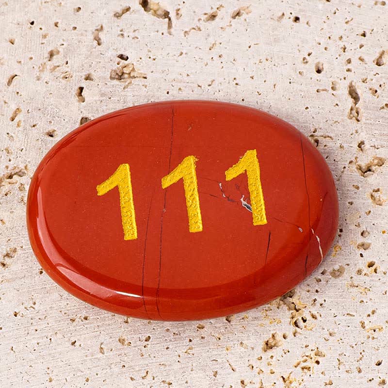 Wear FengShui Angel Numbers White Crystal Red Jasper Pink Crystal Green Aventurine Meditation Palm Stone