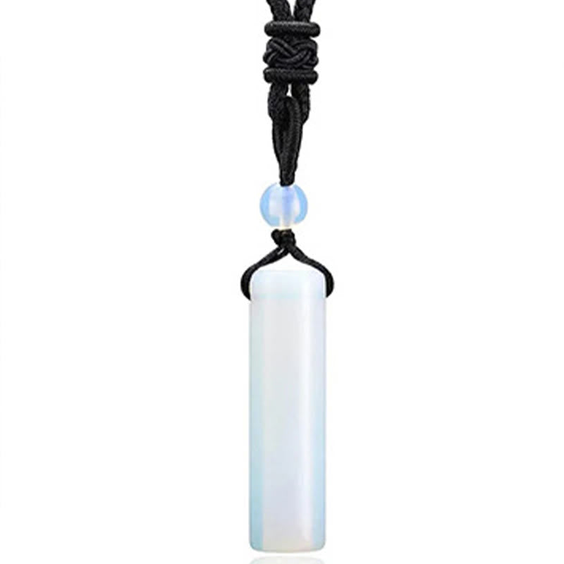 Wear FengShui Various Crystal Rose Quartz Green Aventurine Amethyst Cylinder Healing Necklace Pendant