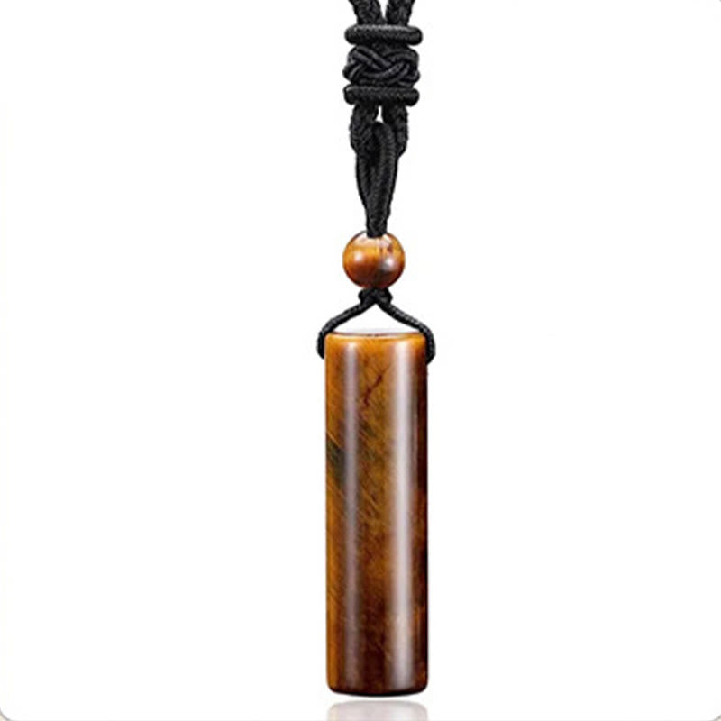 Wear FengShui Various Crystal Rose Quartz Green Aventurine Amethyst Cylinder Healing Necklace Pendant