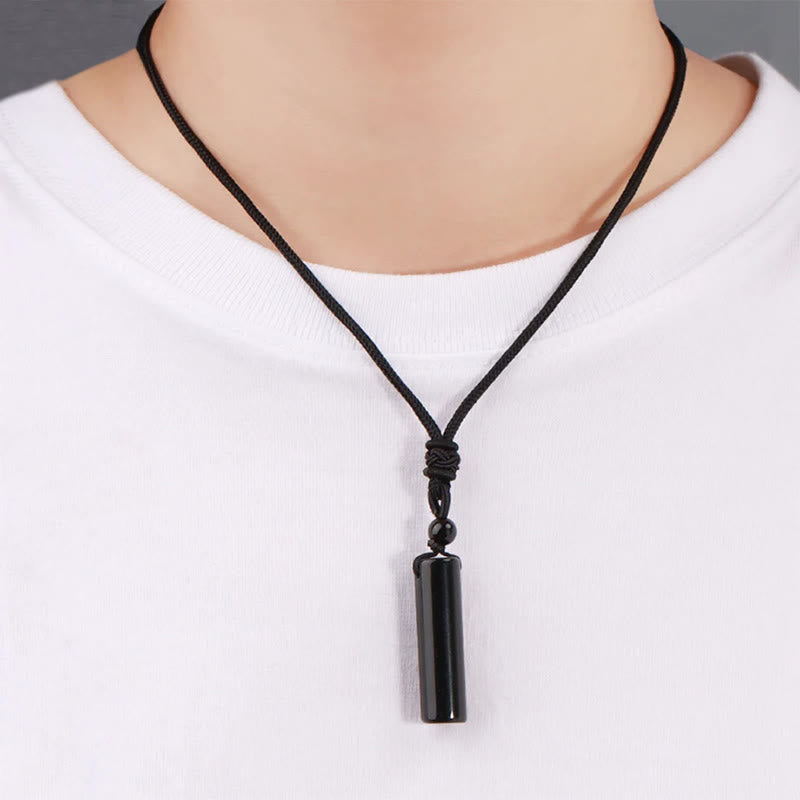 Wear FengShui Various Crystal Rose Quartz Green Aventurine Amethyst Cylinder Healing Necklace Pendant
