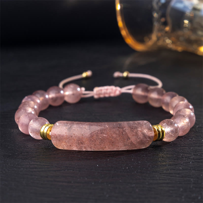 Wear FengShui Amethyst Green Aventurine Tiger Eye Strawberry Quartz Positive Transformation Bracelet