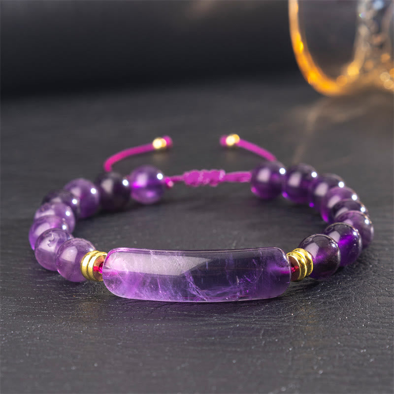 Wear FengShui Amethyst Green Aventurine Tiger Eye Strawberry Quartz Positive Transformation Bracelet
