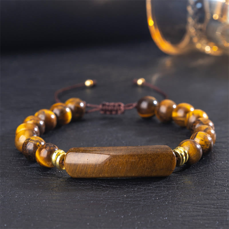 Wear FengShui Amethyst Green Aventurine Tiger Eye Strawberry Quartz Positive Transformation Bracelet