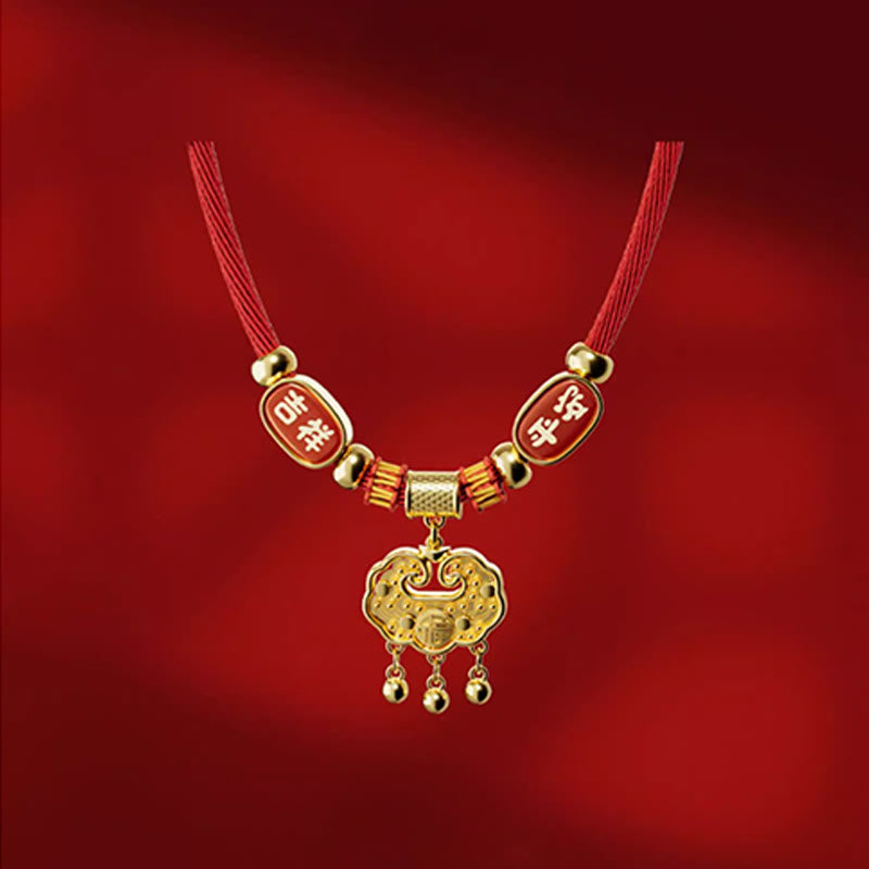 Wear FengShui Red String Bead Fu Character Luck Adjustable Cats Dogs Pet Collar