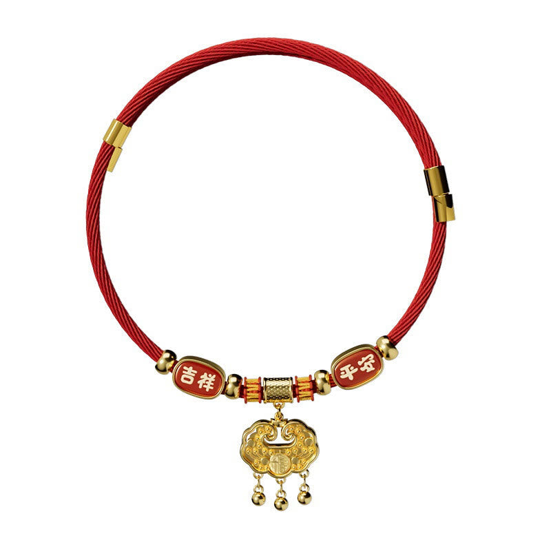 Wear FengShui Red String Bead Fu Character Luck Adjustable Cats Dogs Pet Collar