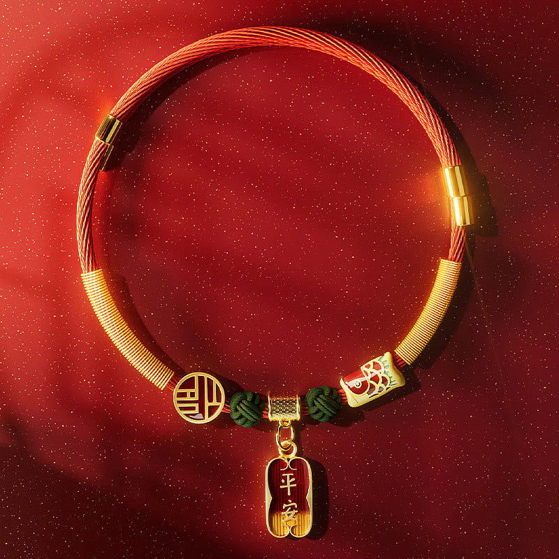 Wear FengShui Red String Bead Fu Character Luck Adjustable Cats Dogs Pet Collar
