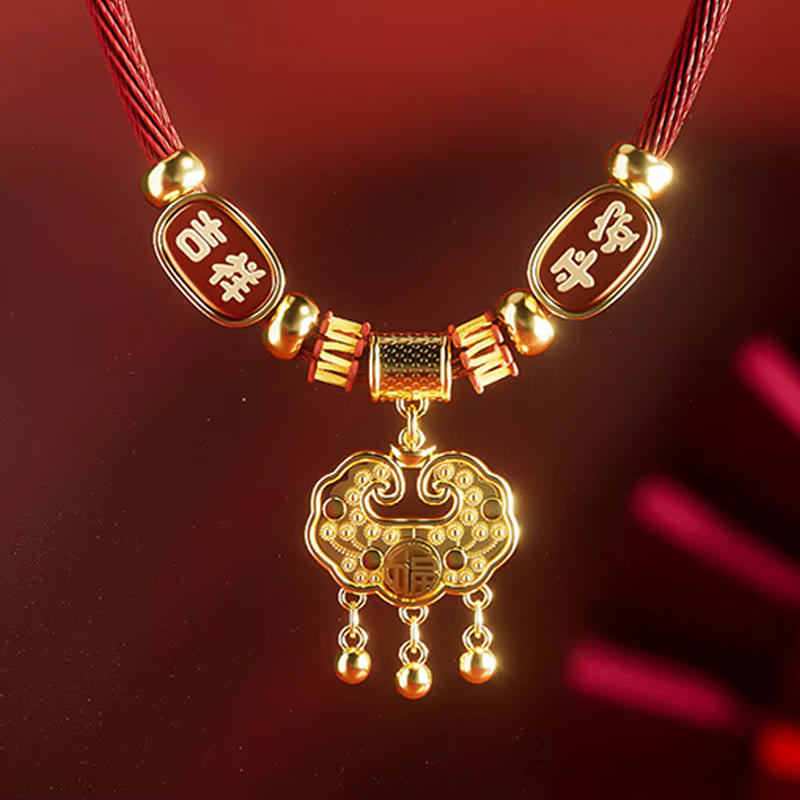 Wear FengShui Red String Bead Fu Character Luck Adjustable Cats Dogs Pet Collar