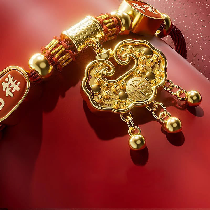 Wear FengShui Red String Bead Fu Character Luck Adjustable Cats Dogs Pet Collar