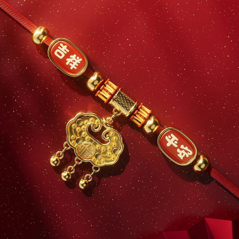 Wear FengShui Red String Bead Fu Character Luck Adjustable Cats Dogs Pet Collar