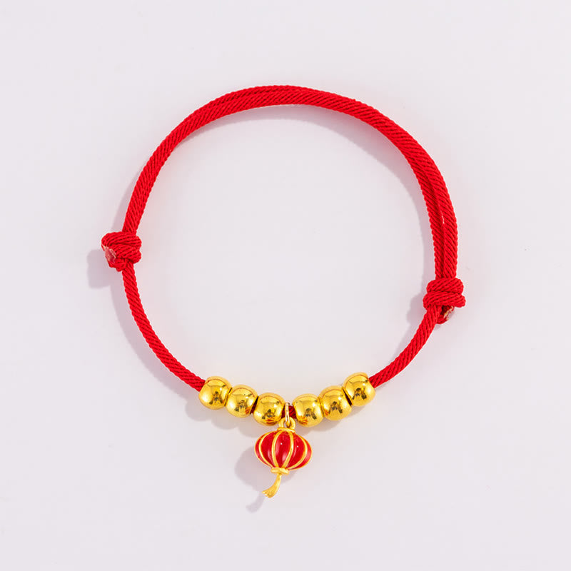 Wear FengShui Red String Bead Yuanbao Fu Character Protection Adjustable Cats Dogs Pet Collar
