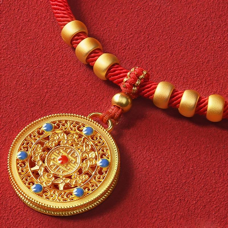 Wear FengShui Red String Bead Compass Gourd Protection Adjustable Cats Dogs Pet Collar