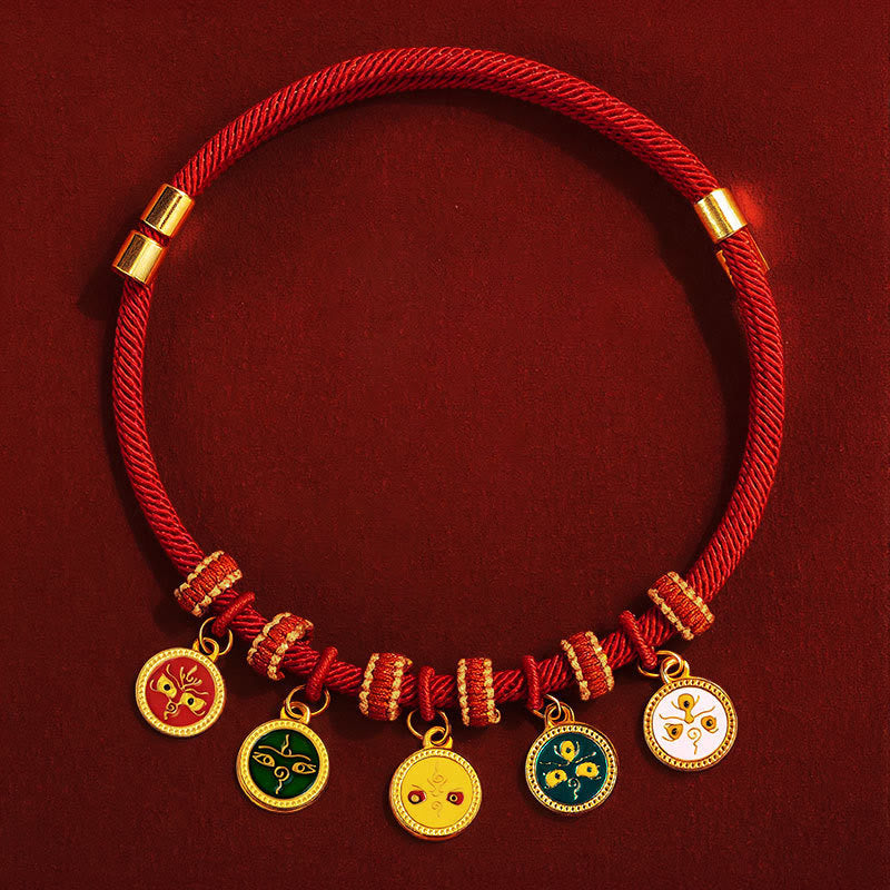 Wear FengShui Red String Bead Compass Gourd Protection Adjustable Cats Dogs Pet Collar