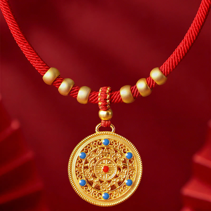 Wear FengShui Red String Bead Compass Gourd Protection Adjustable Cats Dogs Pet Collar