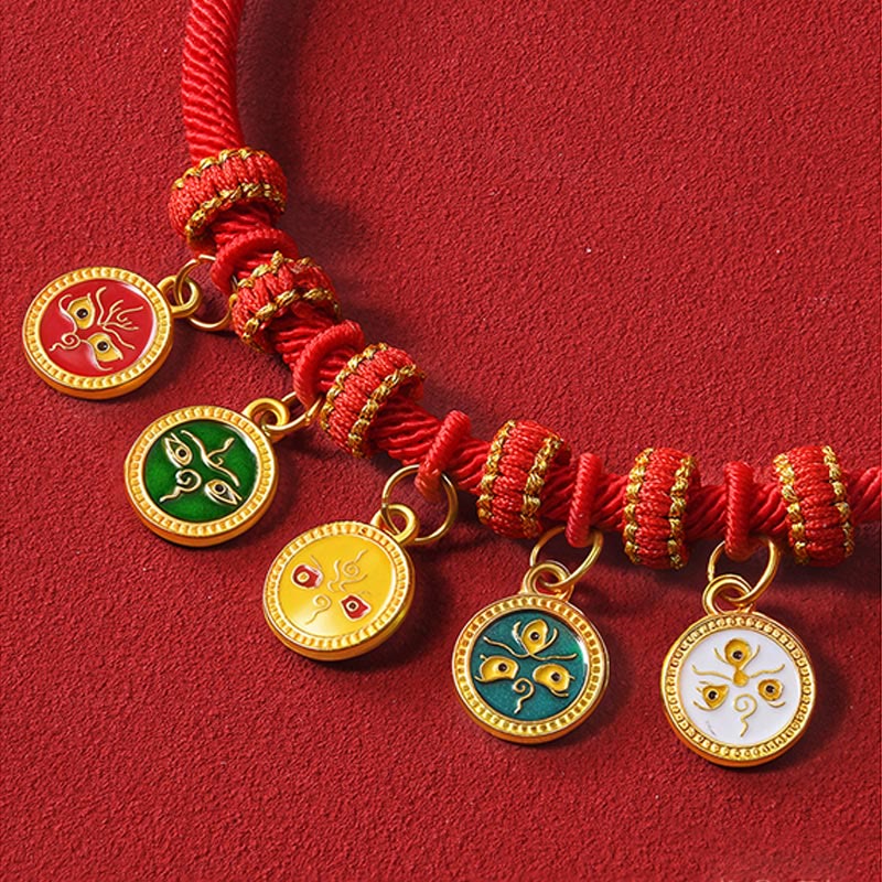 Wear FengShui Red String Bead Compass Gourd Protection Adjustable Cats Dogs Pet Collar