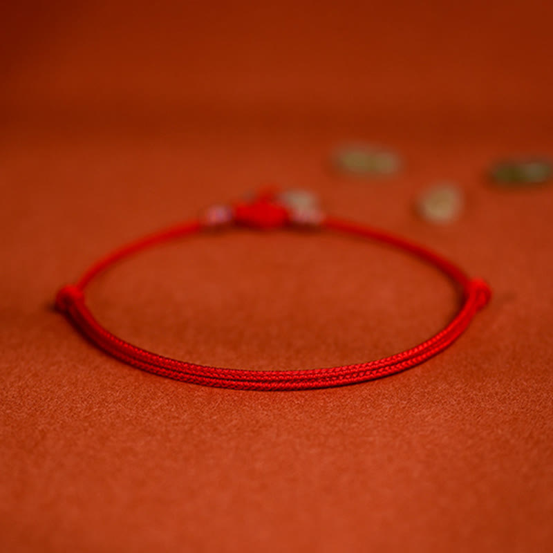 Wear FengShui Red String Plaited Jade Protection Adjustable Cats Dogs Pet Collar