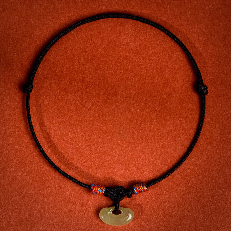 Wear FengShui Red String Plaited Jade Protection Adjustable Cats Dogs Pet Collar