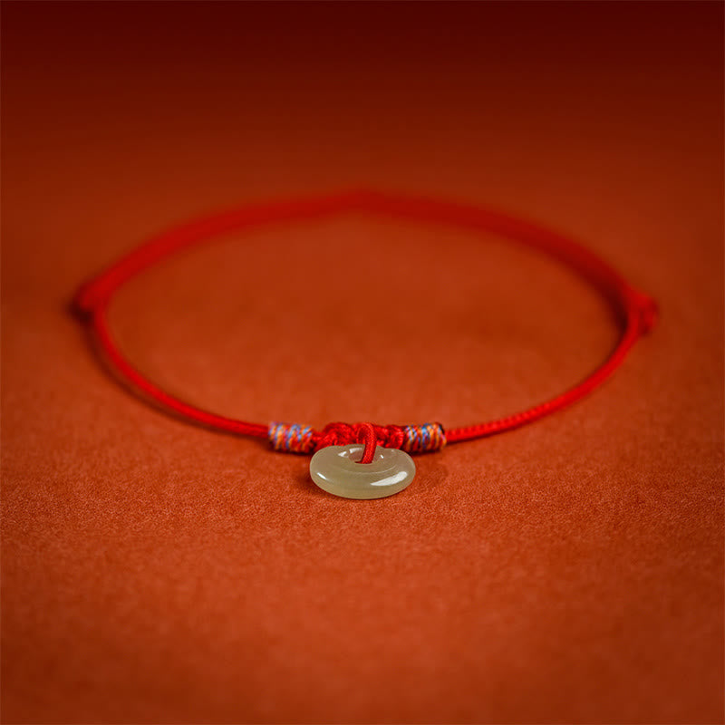 Wear FengShui Red String Plaited Jade Protection Adjustable Cats Dogs Pet Collar