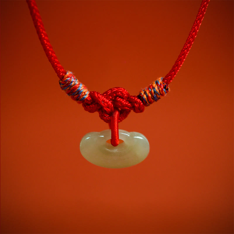 Wear FengShui Red String Plaited Jade Protection Adjustable Cats Dogs Pet Collar