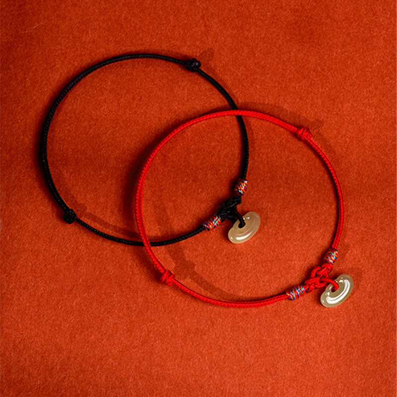 Wear FengShui Red String Plaited Jade Protection Adjustable Cats Dogs Pet Collar