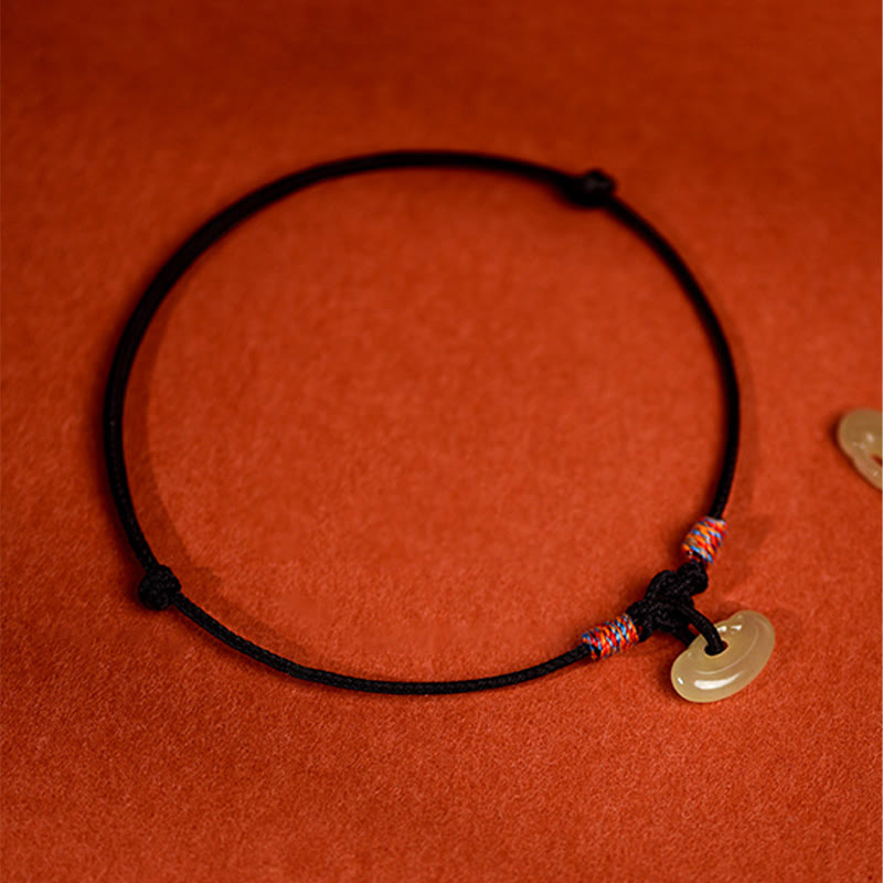 Wear FengShui Red String Plaited Jade Protection Adjustable Cats Dogs Pet Collar