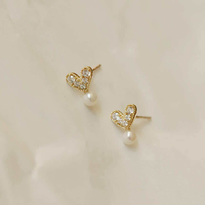 Wear FengShui 925 Sterling Silver Plated With Gold Heart Design Sincerity Earrings