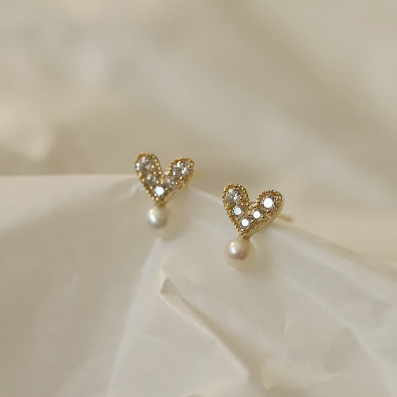 Wear FengShui 925 Sterling Silver Plated With Gold Heart Design Sincerity Earrings