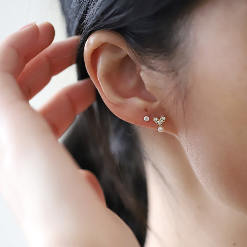 Wear FengShui 925 Sterling Silver Plated With Gold Heart Design Sincerity Earrings