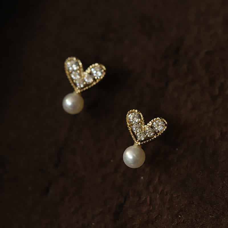 Wear FengShui 925 Sterling Silver Plated With Gold Heart Design Sincerity Earrings