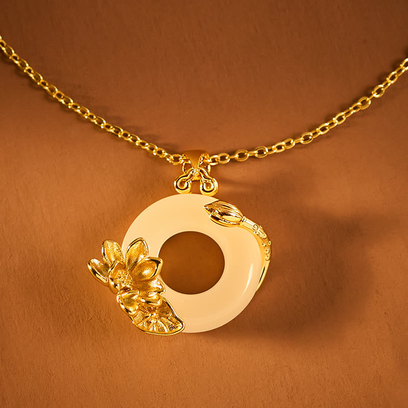Wear FengShui Lotus Peace Buckle Peace Necklace Pendant