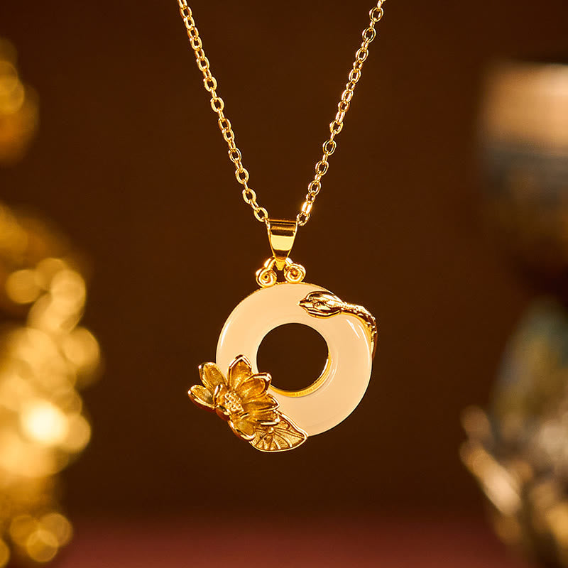 Wear FengShui Lotus Peace Buckle Peace Necklace Pendant