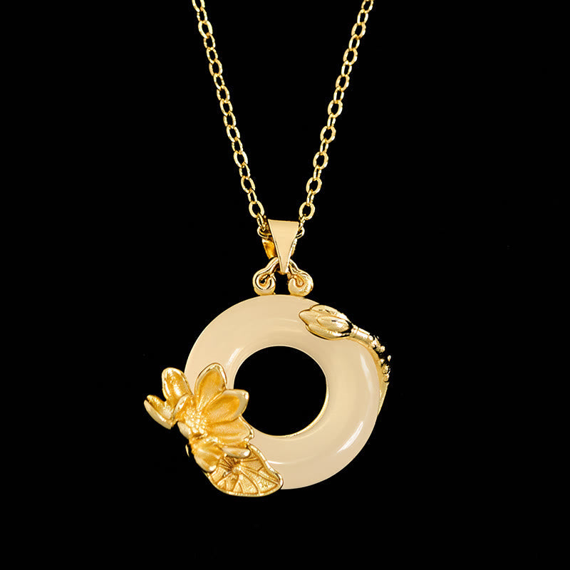 Wear FengShui Lotus Peace Buckle Peace Necklace Pendant