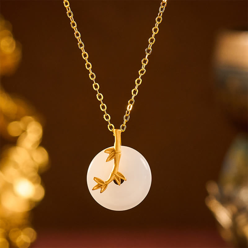 Wear FengShui Bamboo Peace Buckle Auspicious Necklace Pendant