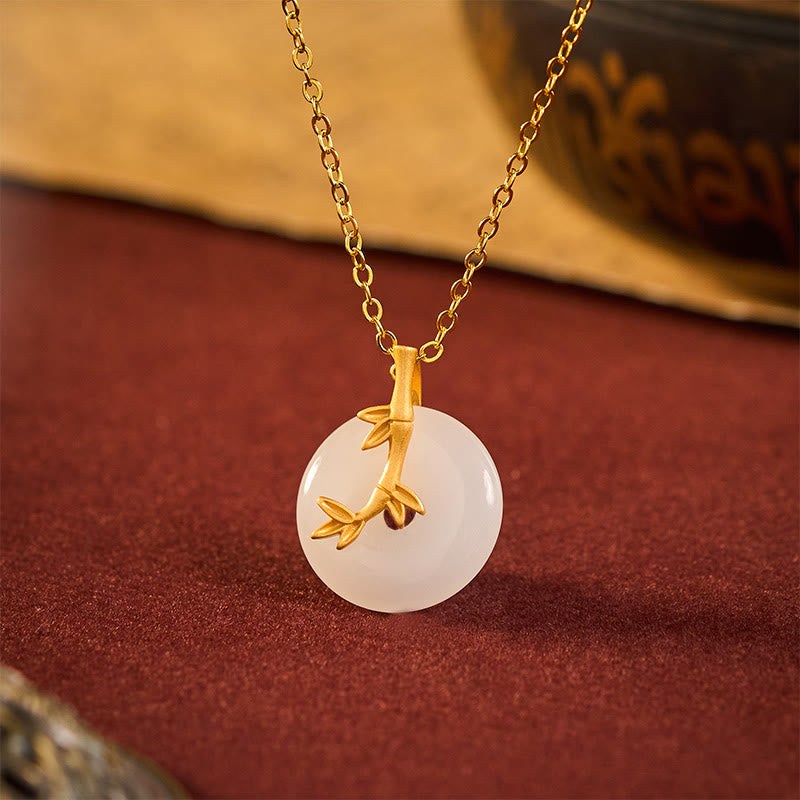 Wear FengShui Bamboo Peace Buckle Auspicious Necklace Pendant