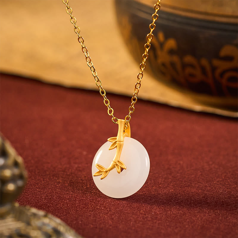 Wear FengShui Bamboo Peace Buckle Auspicious Necklace Pendant