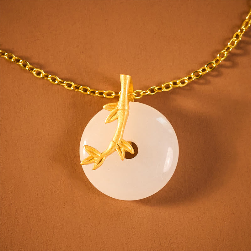 Wear FengShui Bamboo Peace Buckle Auspicious Necklace Pendant