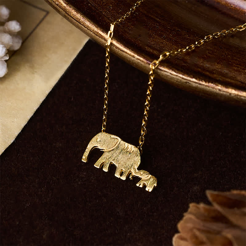 Wear FengShui "FOR DEAREST MOTHER" Elephant 925 Sterling Silver Necklace Pendants Includes Gift Message Card