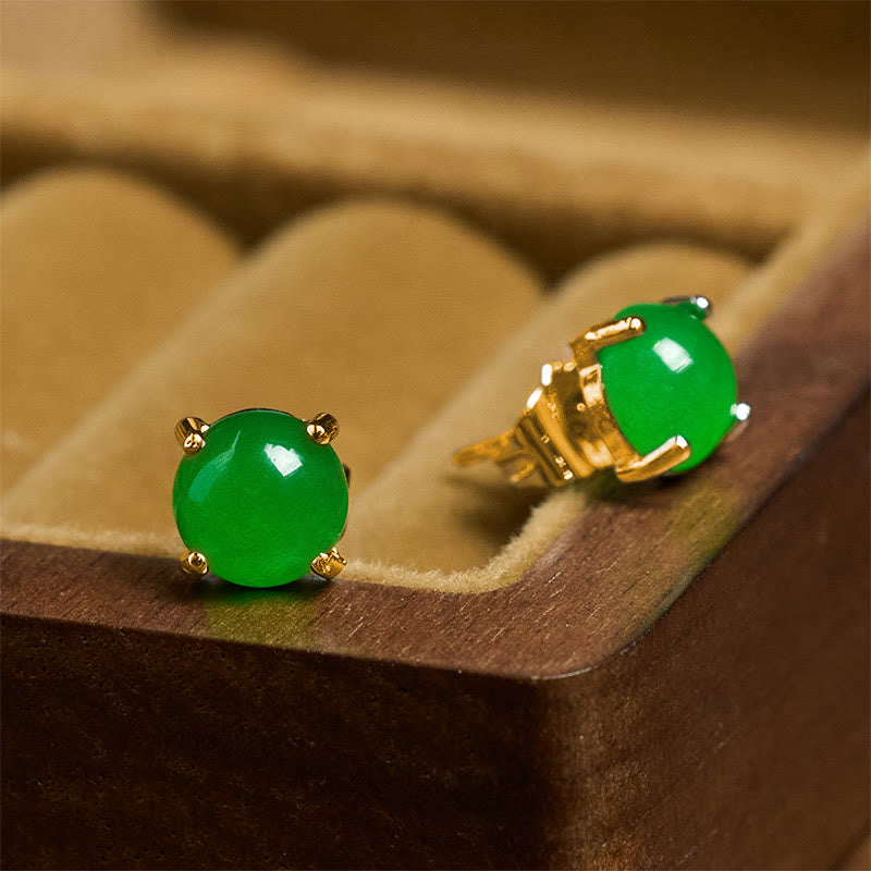 Wear FengShui Jade 925 Sterling Silver Abundance Earrings