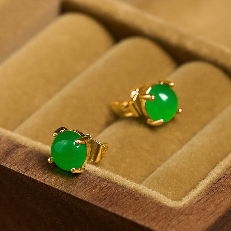 Wear FengShui Jade 925 Sterling Silver Abundance Earrings